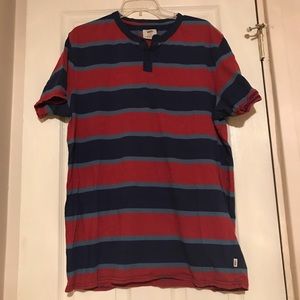 EUC Vans Red Navy Stripe T-shirt sz XL